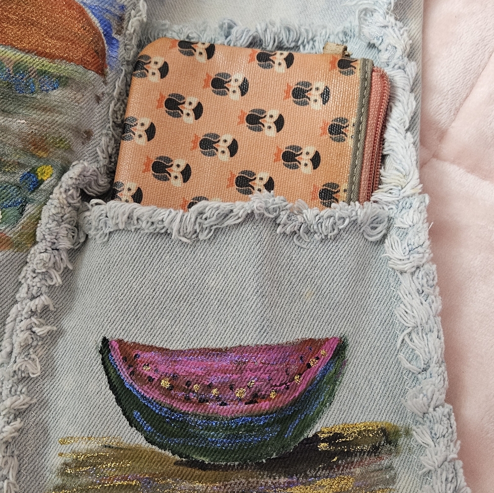 One of a kind distressed hand painted Texas vest - Picture 8 of 12